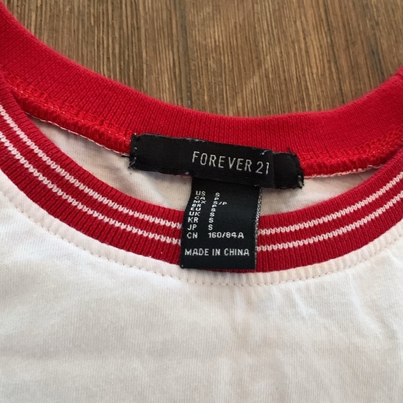 Forever 21 “oops!” White and Red T Shirt short sleeve - Picture 3 of 5